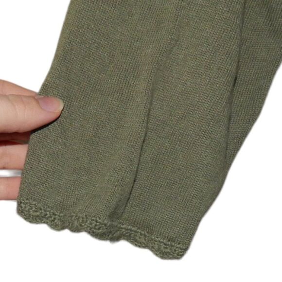 KATHIE LEE women's small thin olive green button front cardigan sweater - Picture 6 of 11